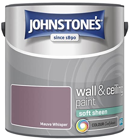 Johnstone's - Soft Sheen Wall & Ceiling Paint - Mauve Whisper - 2.5L | Soft Sheen Finish, Interior Walls & Ceilings, Easy to Apply, 1-2 Hour Dry Time, Long Lasting Colour, 31m2 Coverage Per Tin