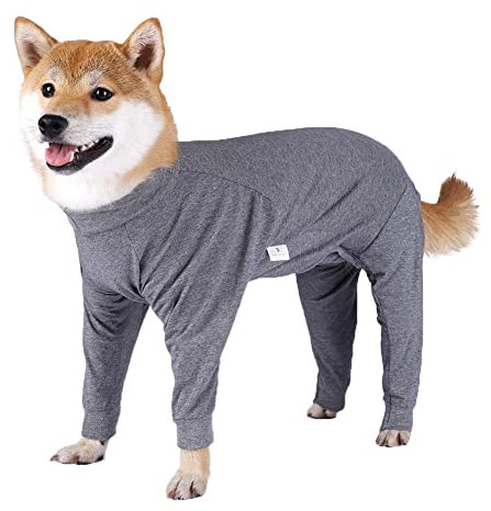 Hundebekleidung Haustier Große Hunde Langärmelig Overall Nachtwäsche Onesie Hundepyjamas für mittelgroße Hunde Große Hunde Indoor Outdoor,Grau,3XL
