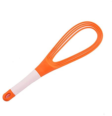 EdirFtra Fouets, Batteur à œufs Pliable et Rotatif, Fouet Plat, 29 cm, résistant à la Chaleur, pour mélanger, fouetter, Battre, Faire mousser et remuer, Peut être Suspendu, économise de l'espace.,C