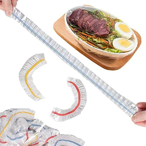 200Sacchetti alta pressione ispessita Per Alimenti Freschi，Ecc Conservazione Del Cibo，sacchetti trasparenti per alimenti Riutilizzabili，sacchetti copri alimenti con elastico