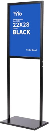 YIYO Sign holder floor stand, heavy Duty Pedestal poster stand for display,22×28 inch slide-in double sided poster sign holder floor standing Display Advertising (22×28)
