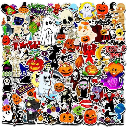 Halloween-Aufkleber für Kinder, 36 Blatt, 1000 Stück, niedliche Aufkleber für Wasserflaschen, Laptop, Skateboard, Halloween-Partygeschenke, Dekoration, Klassenzimmer-Bastelarbeiten, Goodie-Taschen,