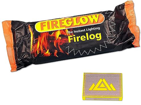 Instant Lighting Firelogs (600g) Smokeless Fire Logs - Burns for up to 75 Minutes Long Burning Firewood for Fireplace and Fire Pit Heat Logs with Perfectonish safety matchbox. (Pack of 30)