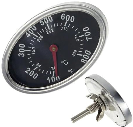 Fiorky Barbecue BBQ Temp Gauge Accurate Gas Grill Heat Indicator Easy-to-Read Metal Grill Lid Thermometer Replacement for Grill/Barbecue/Oven