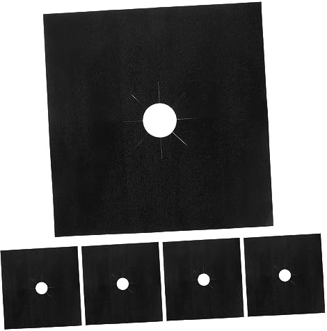 Cabilock 5pièces Tapis De Pour Cuisinière à Tapis De Nettoyage Lavable Et Anti-adhésif Pour Plaque De Cuisson La Chaleur Taches