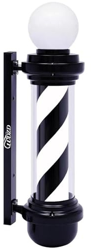 WDZD 68 cm Negro Blanco Poste Barbero Barber Pole