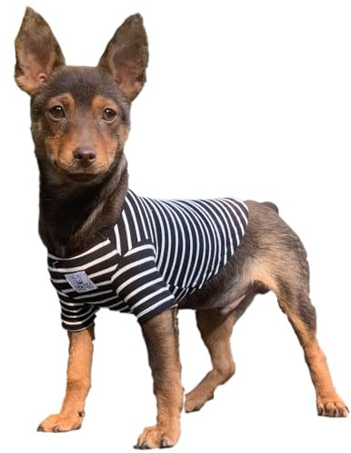 YQYS Pet Dog T-Shirts Thick Striped Cotton Tee Shirt for Small Dogs and Cats Puppy Clothes Dog Apparel Teacup Dog Clothing for Chihuahua Yorkie Poodle Black White XXSmall