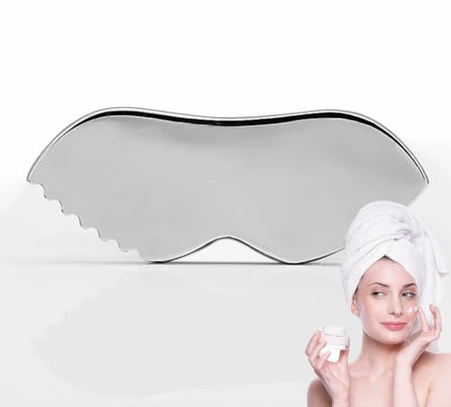 Gua Sha Gesichtswerkzeuge, Upgrade Edelstahl Guasha Werkzeug für Gesicht, Metall Gua Sha straffen Haut Massage Guasha Schönheit Werkzeug, Kratzen Massage Werkzeug, Guasha Schönheit Werkzeug