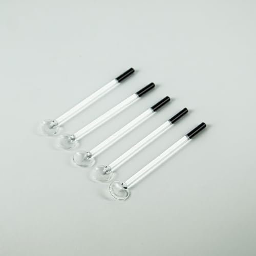 Teelöffel aus Glas in Schwarz – 6er Set, Handgefertigt, Latte Macchiato Löffel Set Einzeln Verpackt Mischen Löffel zum Kaffee Teezuckerbar Party