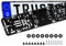 TRUSTCAR Portatarga senza telaio, confezione da 2 pezzi, universale, per auto, targa consentita, con accessori di montaggio, 520 mm x 110 mm, colore nero