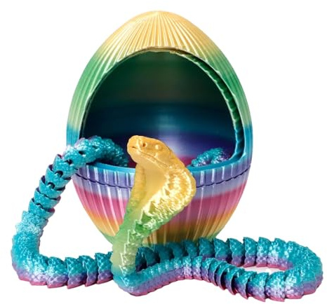 Fukamou - Druck Drache Im Ei, Drachenornament, Schlangen-Spielzeug, Fidget Gear Ei Ornament, Bedruckte Schlange Für Autodekoration