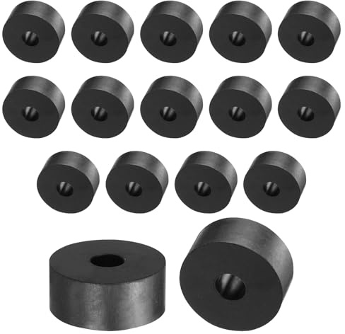 QUARKZMAN Espaciadores de Goma de 35 mm OD 10 mm ID 15 mm altura 16 piezas | Espaciador de Goma Redondo Antivibración Arandelas de Goma Gruesas para Accesorios de Hogar y Coche