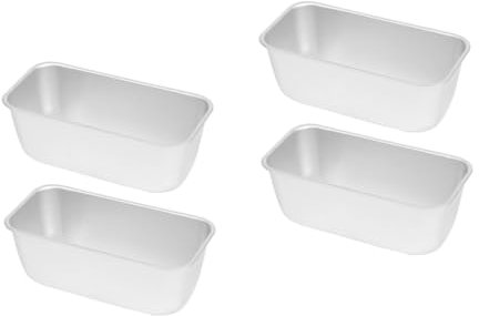 Garneck 4 Stück Toastbox plattierer easy putz Ofenform lange Brotlaibpfanne de para gelatinas Backform Mini-Laibpfannen Aufbewahrungspfannen praktische Toastschalen Aluminiumlegierung