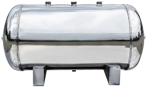 Tanque de reserva de aire de 5, 10, 30 y 50 l, tanques de depósito de compresor de aire de acero inoxidable 304, tanque de almacenamiento de aire horizontal con kit de montaje(13.2Gal/50L(70x32x38cm))