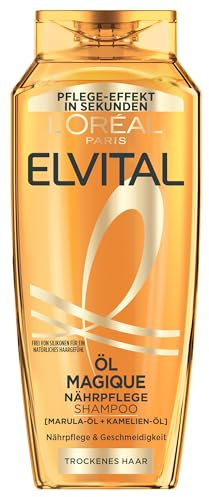 L'Oréal Paris Elvital Shampoo für schwerelose, intensive Pflege, Mit 6 kostbaren Blütenölen, ÖL Magique Nährpflege, 6 x 300 ml