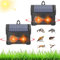 WUGEIN 2 Pièces Répulsif Ultrasons pour Animaux, Lampe LED Rouge Solaire Peut être Suspendue, Protection Contre Les Animaux Sauvages comme Le Sanglier Raton Laveur Adapté pour Jardin, Garage, Patio