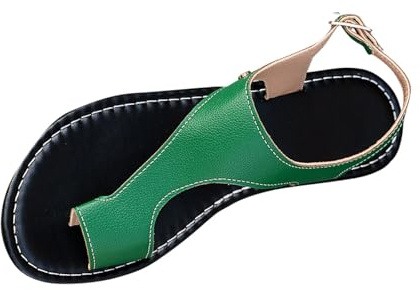 Wyongtao 2025 chaussures hallux valgus pour femme confortable Bout Ouvert chaussure plates de plage sandale Décontracté de bain Chaussures tongs élégante Bohême mules femme cuir Premium