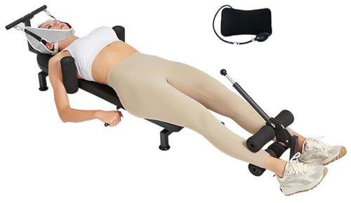GAOCUNBING Ryggstretch dragbord, cervikal rygg stretchare dragkraftsäng, 150 kg viktkapacitet, situps och crunches inversionstabell alternativ C