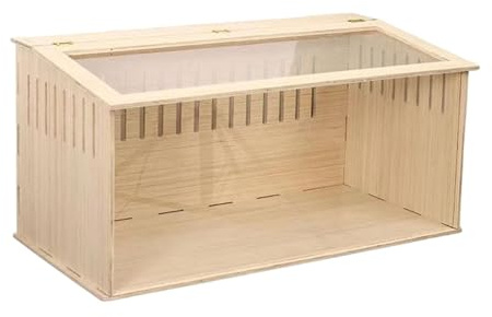 LOVIVER Estructura de Madera para Hámster, Nido para Aves, Caja con Tapa Abatible, Contenedor de Comida, Espacio de Cría para Chinchillas, Lados opacos 40cm