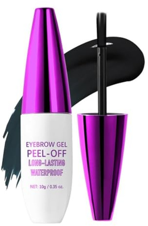 Gel colorante per sopracciglia, gel per sopracciglia peel off, tatuaggio per waterproof peel off, colorante semipermanente per, durata fino a 1 giorni (#01 Nero)