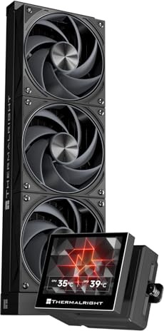 Thermalright Stream Vision 360 Black CPU Liquid Cooler, 3.5in Magnetic Embedded Fan Lcd Screen, 640x480 Resolution,Freely Defined Display Screen,2400RPM Speed, Compatible with AM5,lga1851/1700/115x