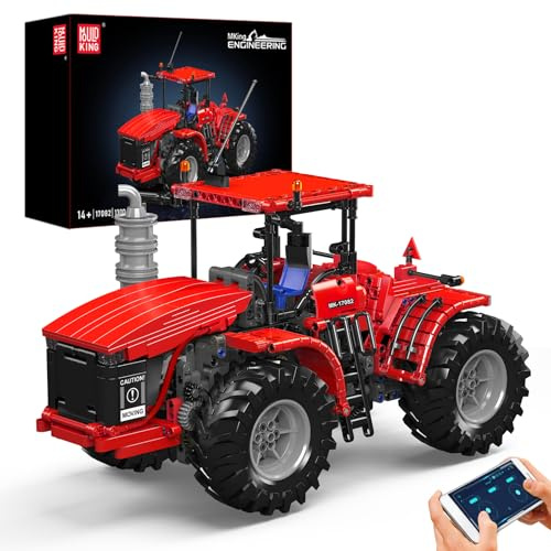 Mould King 17082 Technik Traktor Bausteine Spielzeug, 1300 Stück Elektrisch Traktor Klemmbausteine Bausatz Spielzeug Geschenk