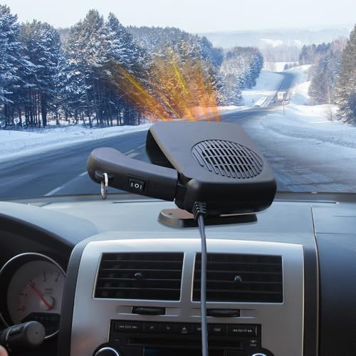 PLLYPE Auto Heizung, 12V 200W Tragbare Autoheizungen mit 360° Drehsockel, 2 in 1 Car Heater für Fahrzeuge, Auto Defroster, standheizung Auto für Wohnmobil Camper LKW PKW
