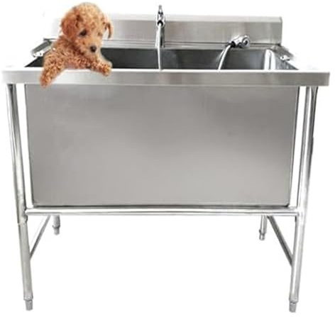 HEYDGBBZ Pet Washing Station, Pool,Dog Bathtub ，Dog Bath Professional Commercial Grooming Tub,Stainless Steel, Sink for Home(39.4in/100cm)