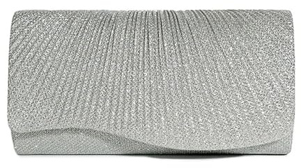 WEOKDFHA Kvällsväska glittrande vikbar damhandväska, glänsande aftonväska i Envelope-stil, silver kuvertväska med kedja, mini lång handväska för bröllop och fester för kvinnor, Färg 1, Einheitsgröße