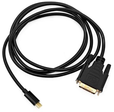 JZK Cavo USB-C verso DVI nero 1,8 m, adattatore 4K@30Hz Thunderbolt verso DVI, convertitore video per MacBook Pro (2017-2020), per Surface Book 2, per Dell XPS 13, per Galaxy S10