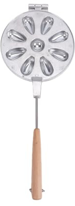 Fdit Macchina per Biscotti Alla Noce, Teglia Antiaderente in Lega di Alluminio a 12 cavità per Biscotti Dalla Forma Uniforme con Rivestimento Facile da Pulire per Dolci Fatti in Casa, (SILVER)