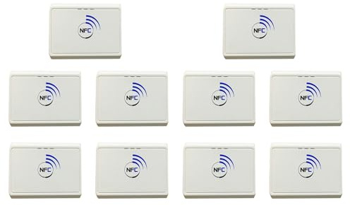 HWIREUIGT 10X Lector de Tarjetas RFID Inalámbrico con Bluetooth y Bluetooth para Android, NFC, Sin Contacto, 13,56 MHz (ACR1311)