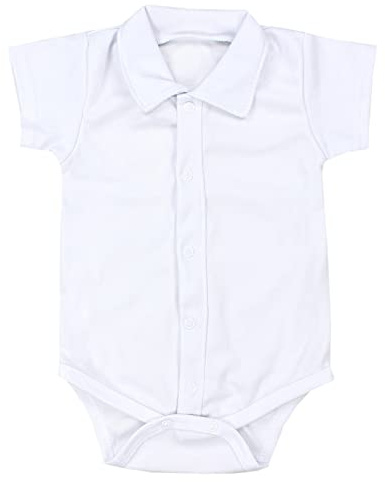 TupTam Body Baby Langarm oder Kurzarm mit Kragen – OEKO-TEX Baby Body Jungen aus Baumwolle, Farbe: Weiß, Kinder Größe: 68