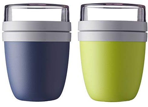 Mepal Ellipse Lunchbox 2er Set 500ml und 200ml Nordic Denim Limette (Latin Lime)