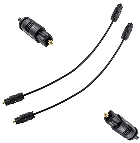 Oiyagai Lot de 2 Câbles Audio Optiques Toslink Numériques SPDIF Mâle-Mâle – Fibre Optique OD 2,2 mm, 2 m (6,4 ft) pour Home Cinéma, TV, Barre de Son