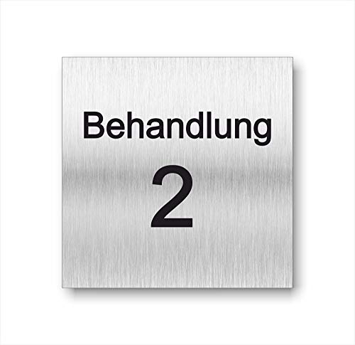 Türschild Schild Behandlung UV Druck 12 x 12cm - 3mm Aluverbund - Made in Germany - Art.Nr. 2107 (Behandlung 2)