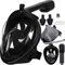 Retoo Maschera da immersione, S M, maschera da snorkeling, maschera integrale per adulti e bambini, occhiali da snorkeling, maschera integrale per il viso, 180 maschera da snorkeling