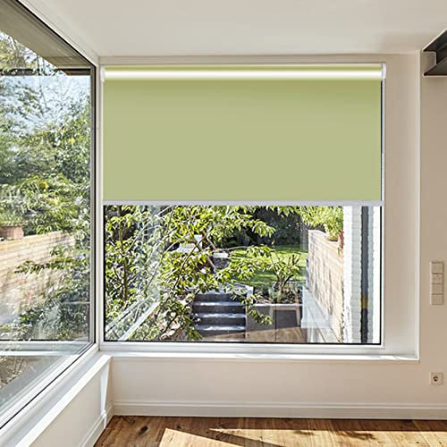 RYNS Seitenzugrollo Verdunklungsrollo 100x250cm Sonnenschutz Deckenmontag Hitzeschutz Jalousien Doppelrollo Klemmrollo für Fenster und Türen,Anpassbar, Creme Farben