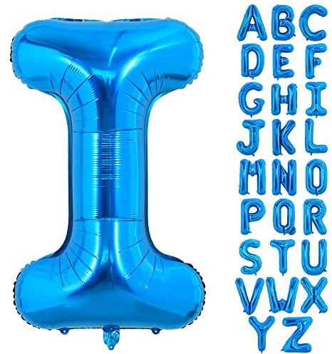 TONIFUL 40 Zoll großer Blau Buchstabe I Ballon, riesiger Buchstabenballon, großer Folienballon für Geburtstagsfeier, Jubiläumsdekoration
