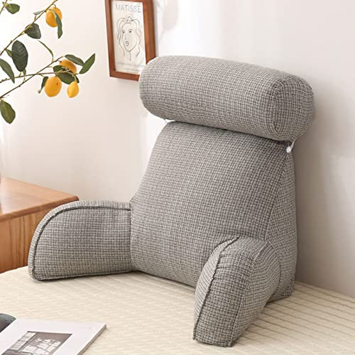 FEAW Rückenkissen,Lesekissen mit Armlehnen,mit Abnehmbare Nackenrolle,Ideal als Rückenstütze zum Lesen,Arbeiten,und Spielen auf dem Bett,Sofa,oder Couch