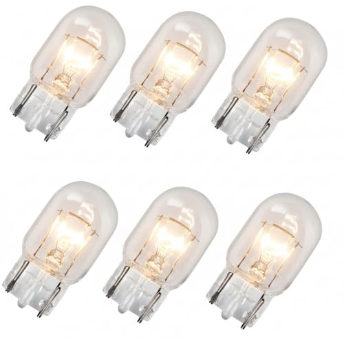 6x Stück Autolampen T20 12V W21/5W W3x16q CLEAR/TRANSPARENT Glassockel Halogen Lampe KFZ Beleuchtung