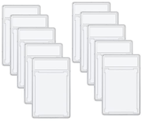 Qwertfeet 10 Piezas Estuche Protector de Cromos Soporte de Tarjetas Graduados Transparentes de AcríLico Fundas RíGidas para Tarjetas de PosicióN de Etiqueta