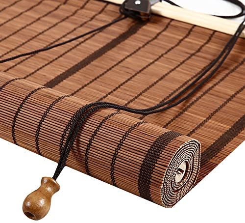 WORDFUN Fenster-Rollo Bambus, Jalousie Holz, Sonnenlicht Filtern, Belüftung, Schatten, Dauerhaft, Verwendet Für Trennwände, Restaurants, Häuser, Gärten, Natur Sichtschutz