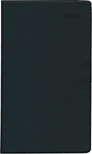 Taschenplaner Leporello PVC schwarz 2024 9,5x16 1M/1S