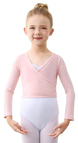 boruizhen Chaqueta de Ballet Algodón Cardigan de Danza Manga Larga Chaquetas de Danza para Niña Mujer Rosa S