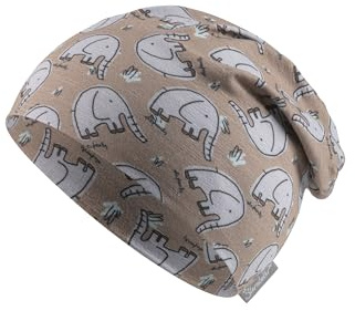 Sterntaler Beanie Elefanten - Babymütze aus Flammgarnjersey mit UV Schutz 50+ - Leichte Mütze mit Elefanten -Aufdruck schützt den Kopf an heißen Tagen vor der Sonne
