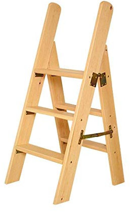 Klappbarer Tritthocker für Zuhause, Handlauf, Dachboden, Holzleiter, Esszimmerstuhl, Multifunktions-Blumenständer, 109,9 x 59,9 x 44,9 cm