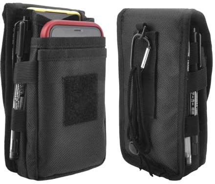 TNSLAND Riñonera Grande para Smartphone, Regalos para Hombres, Soporte Funda para Teléfono Móvil y Herramientas, Riñonera para Senderismo, Camping, Rescate, Compatible con la Mayoría de Teléfonos