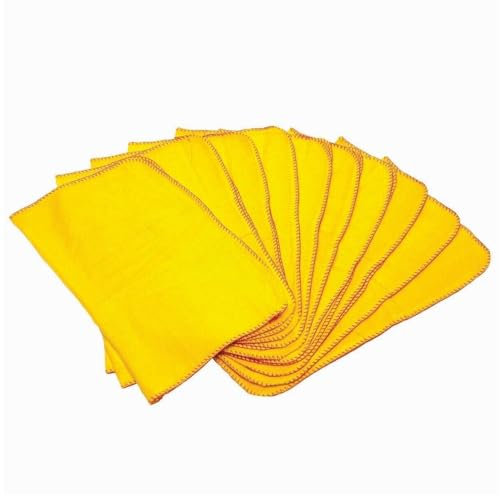 BMLIMITED BML 10 x Soft Cotton Yellow Dusting Cloths Towels | 100% Cotton Lint Free Dusting Towel for Cleaning Window and Car Polishing Duster Multi Surface Cleaner Cloth