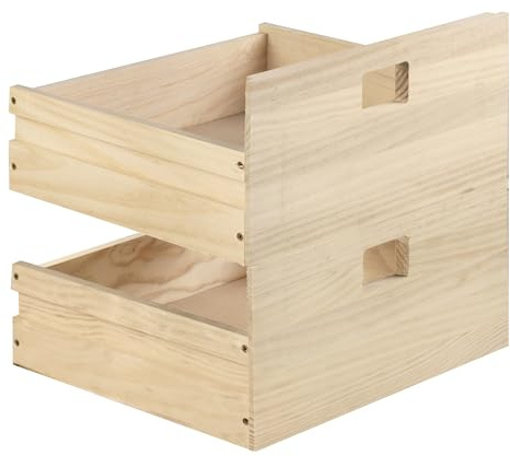 Astigarraga Kit Line Set mit 2 Schubladen für modulare Regalwürfel DINAMIC, massives Kiefernholz